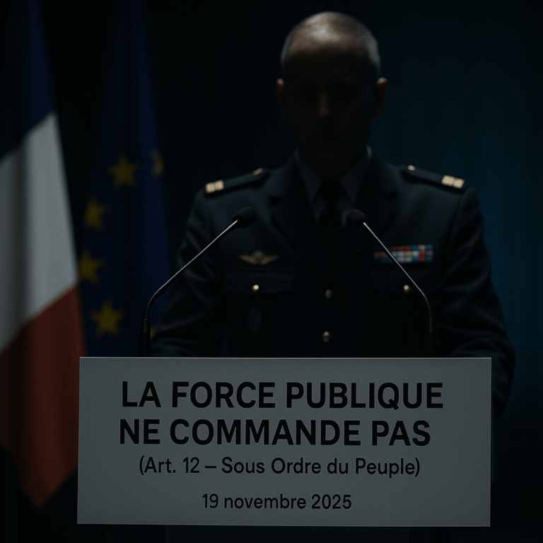 LA FORCE PUBLIQUE NE COMMANDE PAS (Art. 12 — Sous Ordre du Peuple)